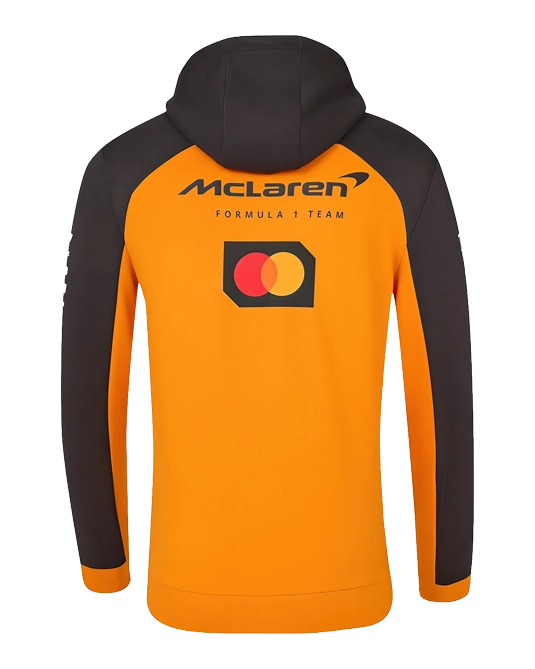 Худи McLaren F1 Team оранжевого и антрацитового цвета, вид сзади