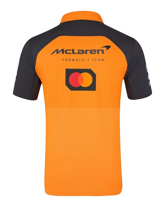Поло McLaren F1 Team оранжевого и антрацитового цвета, вид сзади
