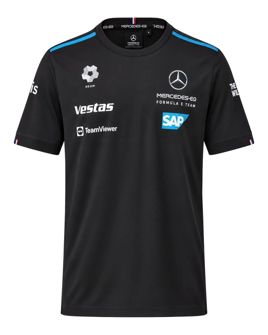 Футболка Mercedes Formula E Black чёрного цвета, вид спереди