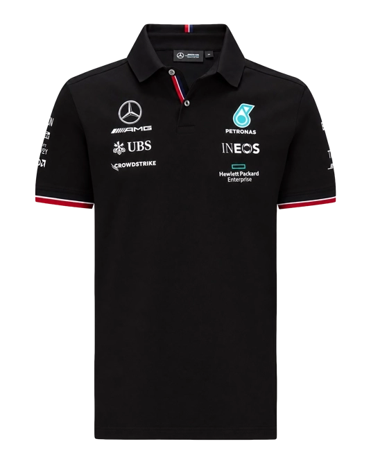 Поло Mercedes Black чёрного цвета, вид спереди