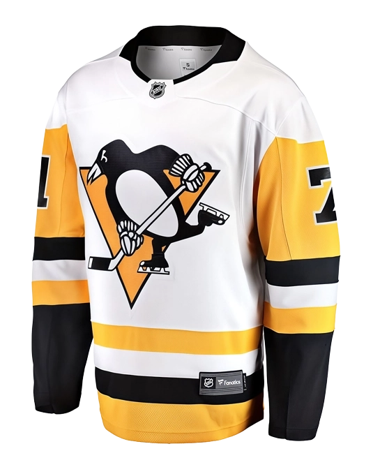 гостевое джерси Pittsburgh Penguins Евгений Малкин, вид сзади